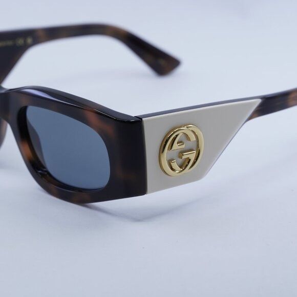 Gucci New Gucci GG1664S 003 Sunglasses - Havana Frame, Light Grey Size ONE SIZE - 6 Thumbnail