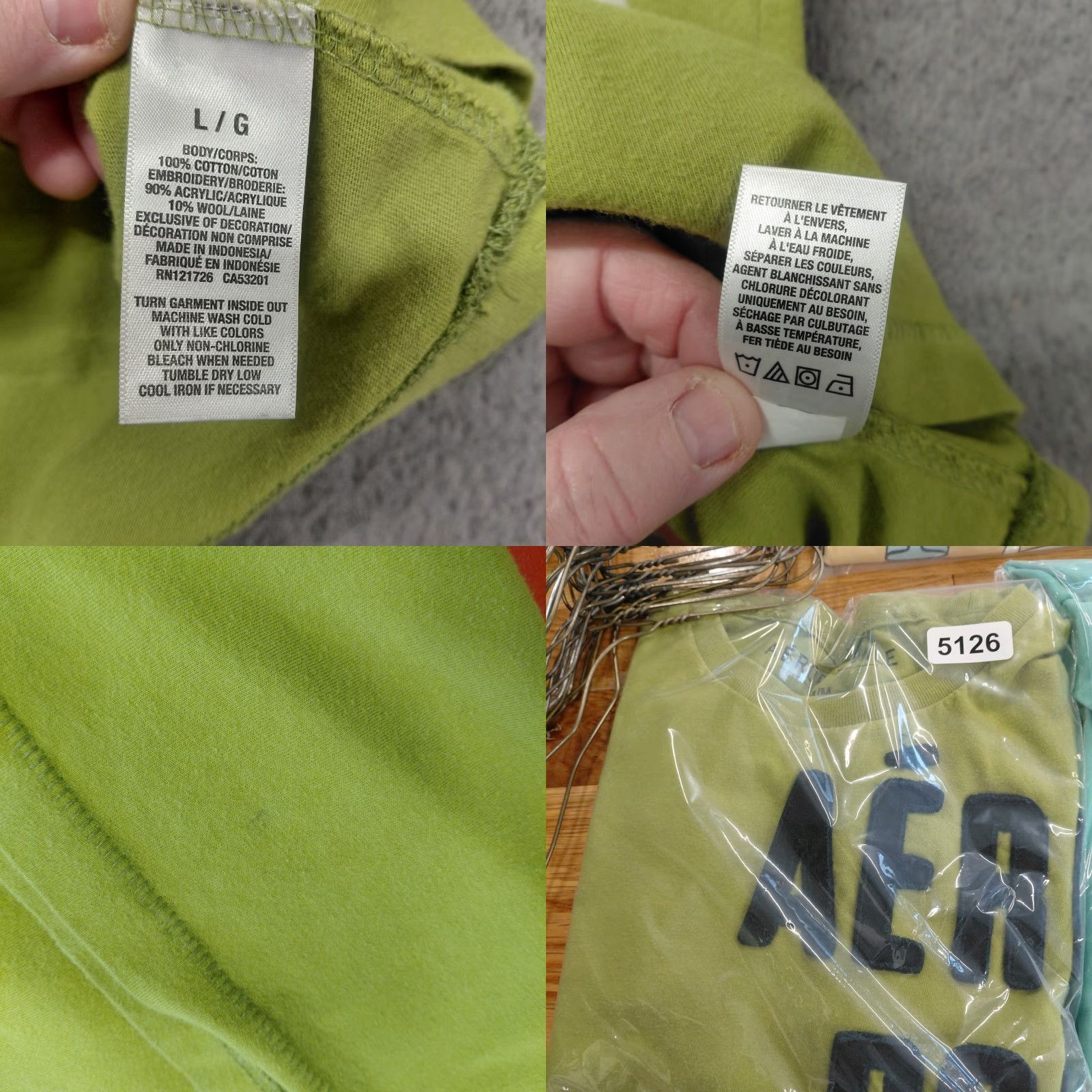 Vintage Aéropostale T-Shirt Men's Size Medium Neon Green Embroidered Logo Graphic Crew Neck Solid Green Short Sleeve Size US M / EU 48-50 / 2 - 9 Thumbnail