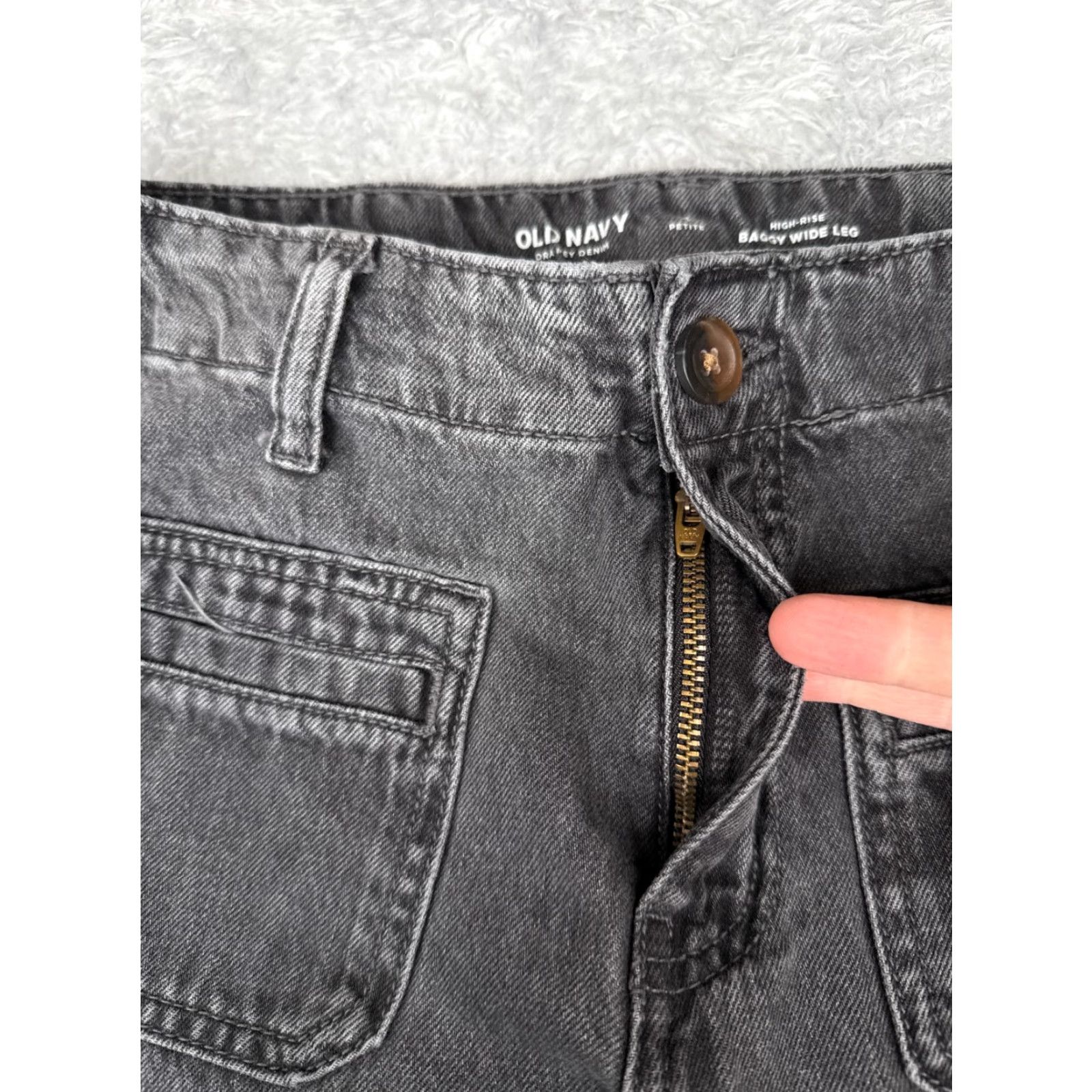 Old Navy Old Navy Jeans Womens 4 Adult 27x27 Black Denim Wide-Leg 90s Retro Distressed Pockets Regular Rise Womens Size 27" / US 4 / IT 40 - 5 Thumbnail