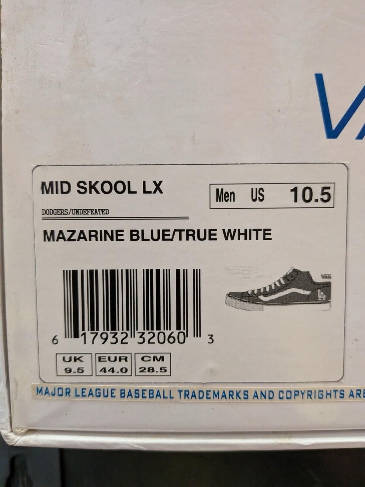 Vans Vans Vault Mid Skool LX Undefeated Los Angeles Dodgers MLB Size US 10.5 / EU 43-44 - 11 Thumbnail