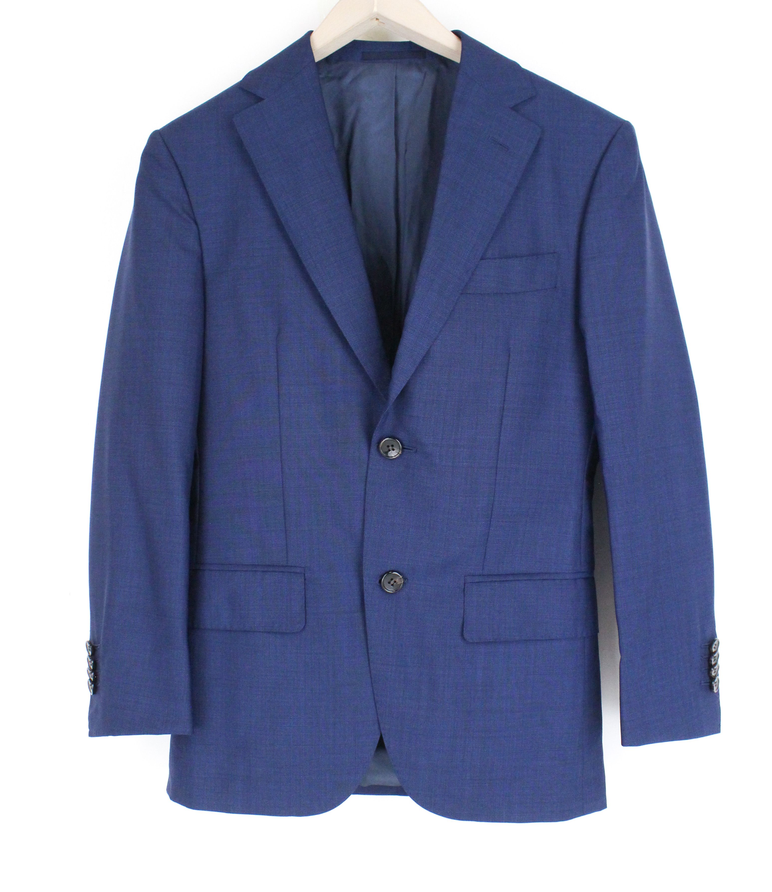 image of Suitsupply Napoli Uk32R Blue Melange S120S Wool Blueline Blazer 67510, Men's (Size 34S)