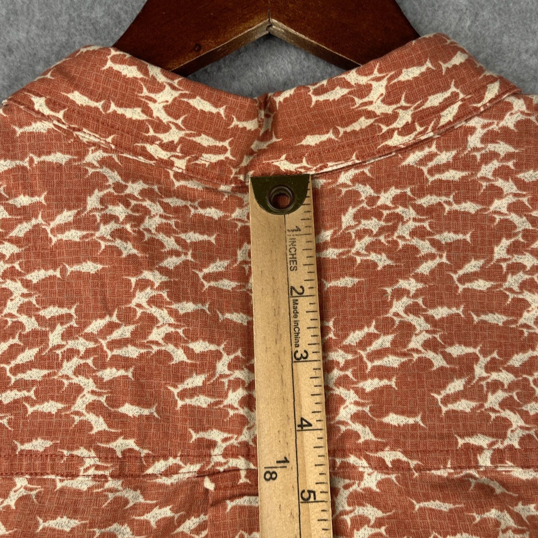 Vintage VINTAGE Woolrich Fish Print Shirt XL Orange Button-Up Short Sleeve Mens Size US XL / EU 56 / 4 - 7 Thumbnail