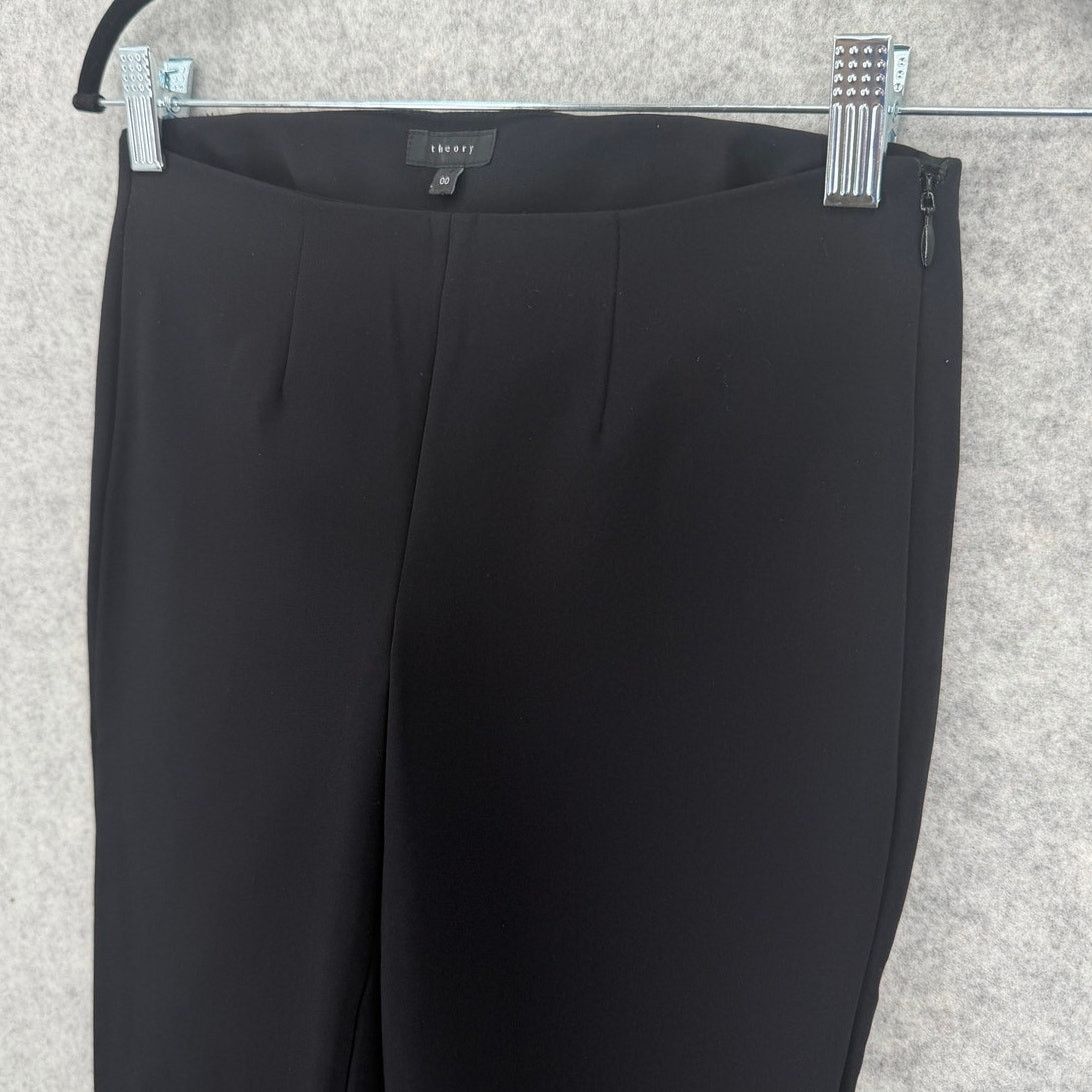 Theory Theory Belisa 2 Black Pants, Nylon Slim Stretch, Size 00 Size 24" / US 00 / IT 34 - 4 Thumbnail