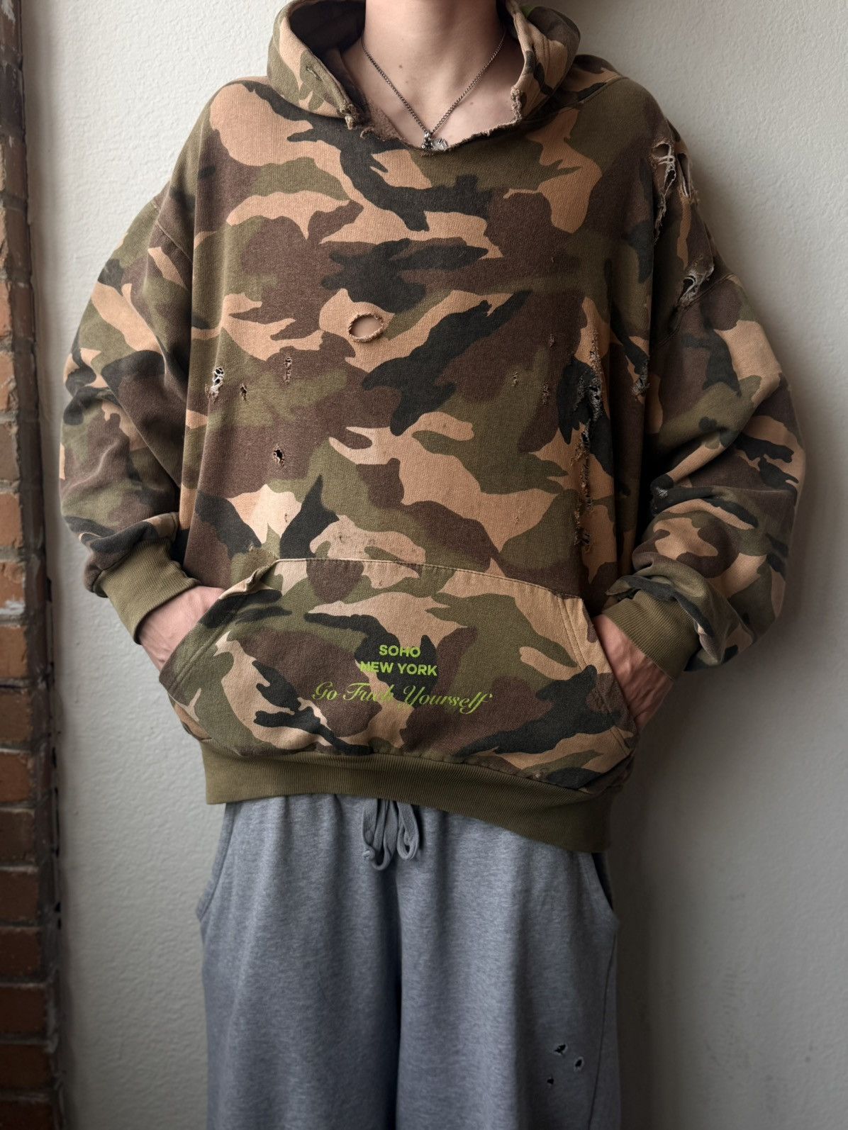 4GSELLER 4g Camo Distressed GFYS Hoodie Size US L / EU 52-54 / 3 - 1 Thumbnail
