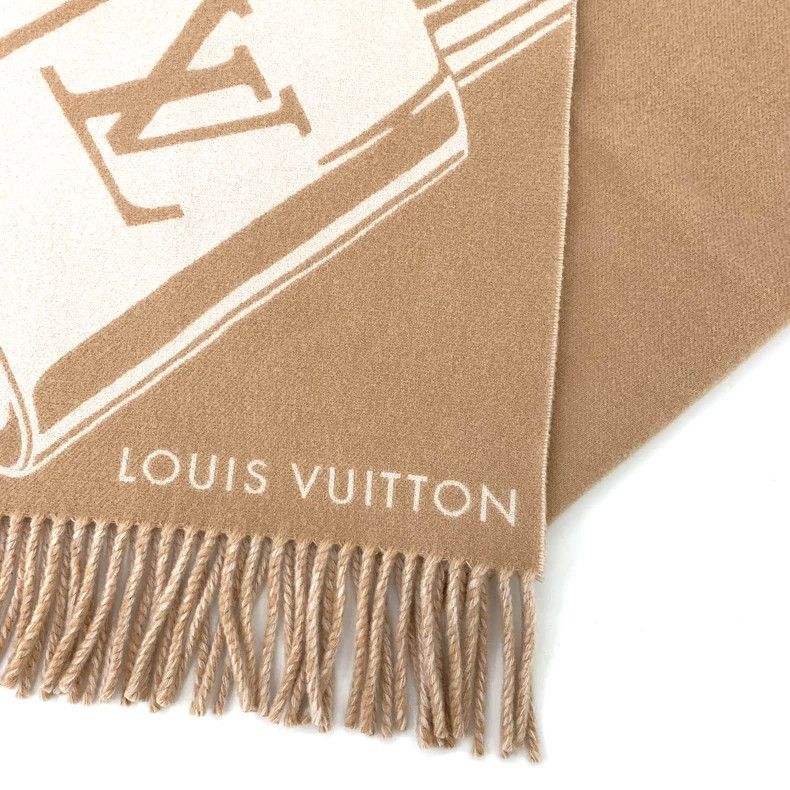 Louis Vuitton Louis Vuitton Light brown logo monogrammed wool fringe sca Size ONE SIZE - 5 Thumbnail