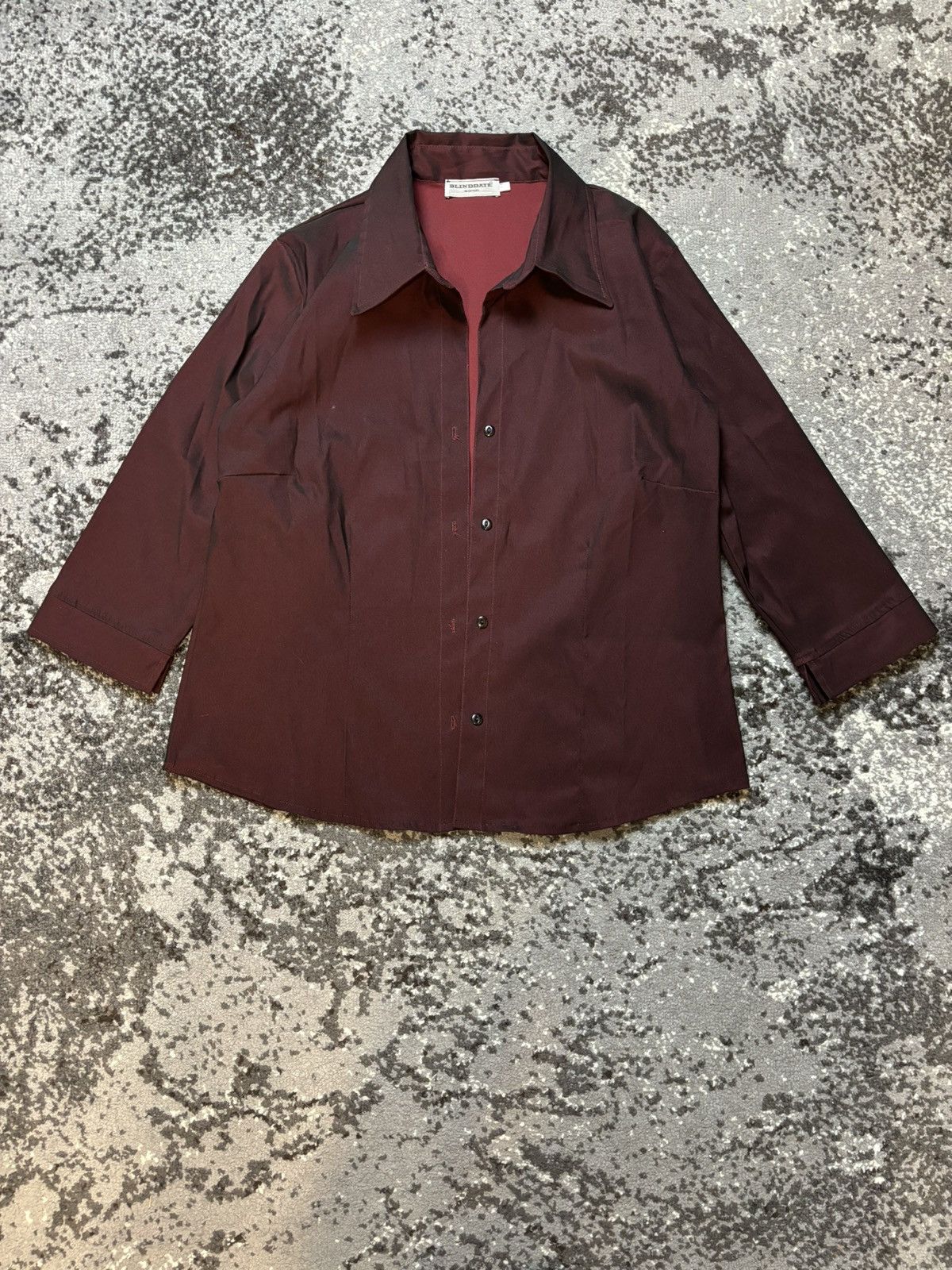 Designer × Japanese Brand × Vintage Vintage Blinddate nylone metal wine red blouses Size M / US 6-8 / IT 42-44 - 1 Thumbnail