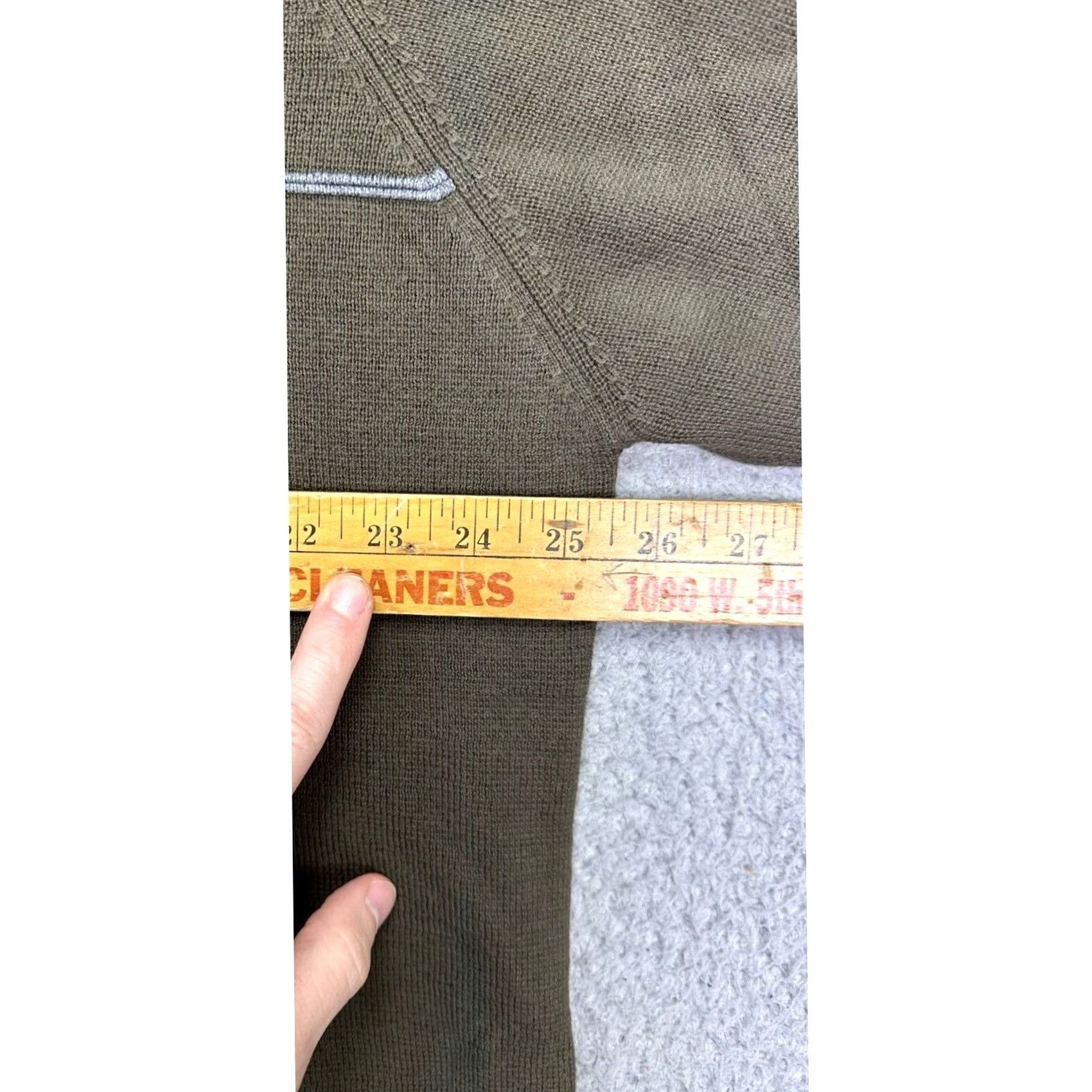 BKE BKE Sweatshirt Mens Large Olive Green Orange V-Neck Pullover Long Sleeve Shirt Size US L / EU 52-54 / 3 - 6 Thumbnail