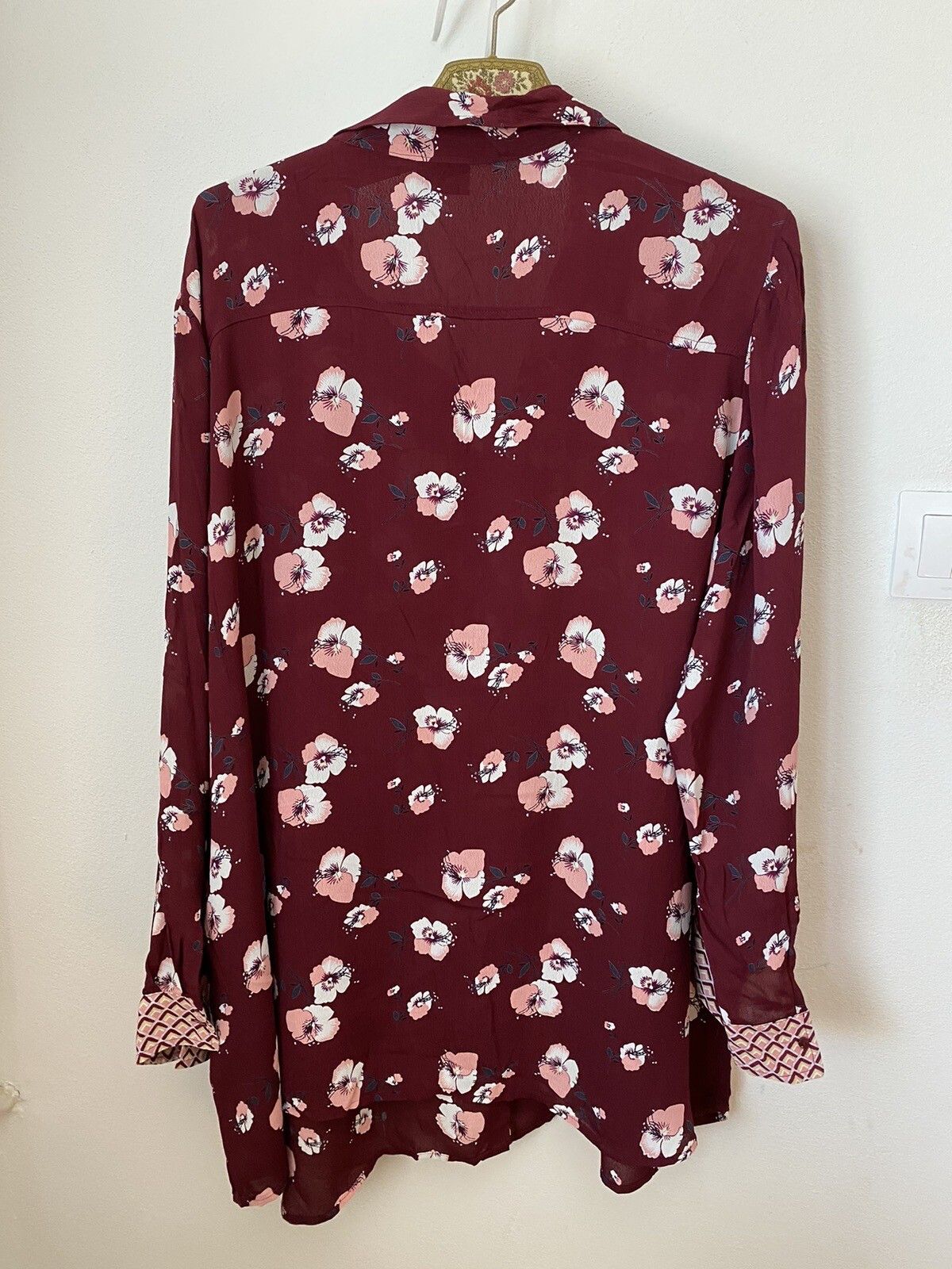 Other Zizzi Burgundy Blouse Plus Size 20 Floral Sk55 Size 3XL / US 20-22 - 2 Thumbnail