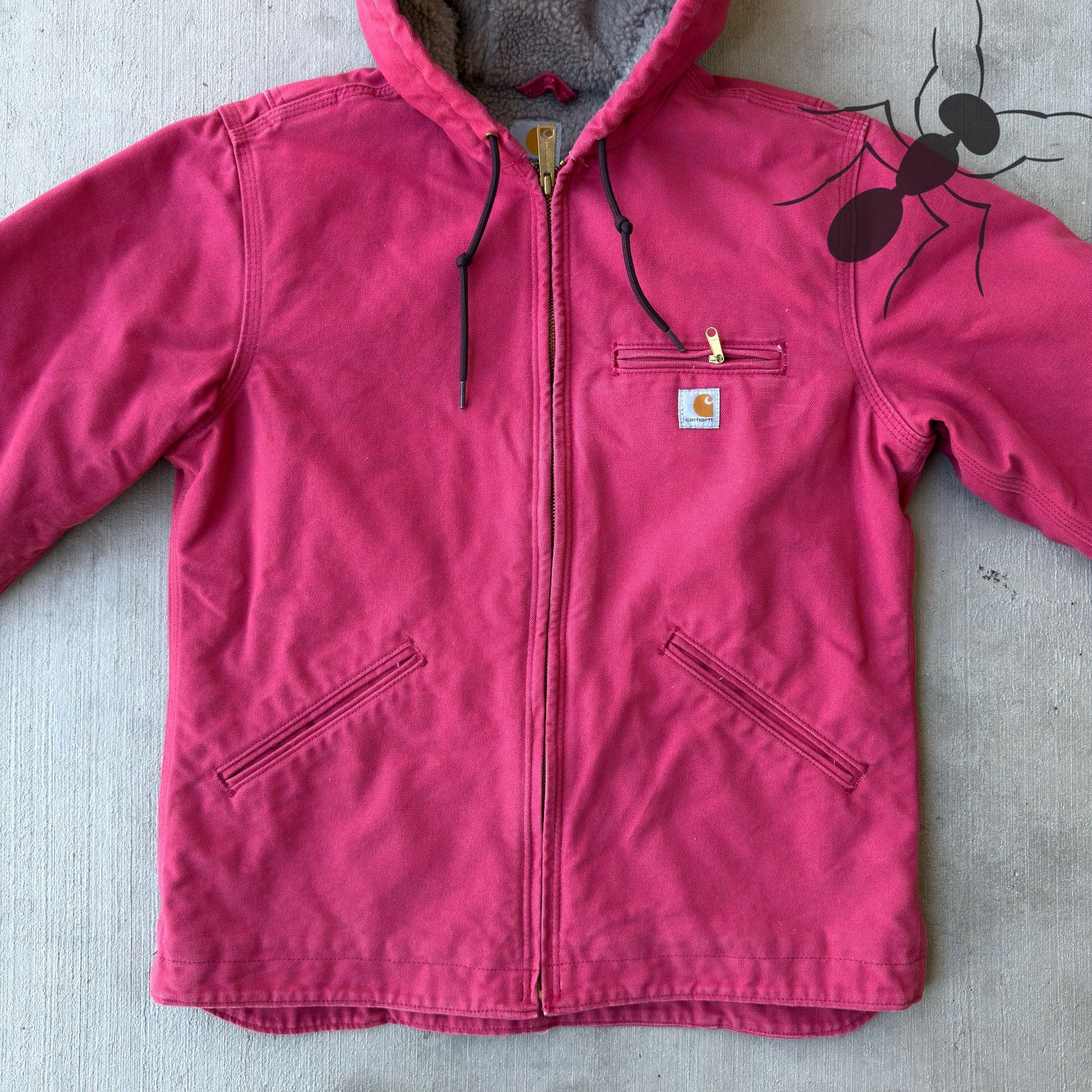 Carhartt × Vintage Vintage Y2K Carhartt WOMENS WJ141 pink Sierra work jacket Size US S / EU 44-46 / 1 - 3 Thumbnail