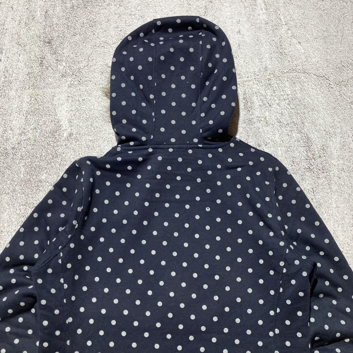 Japanese Brand 2000s GU Polkadot Motif Fur Ziphoodie Navy Lgb Ifsixwasnine Size US M / EU 48-50 / 2 - 16 Thumbnail