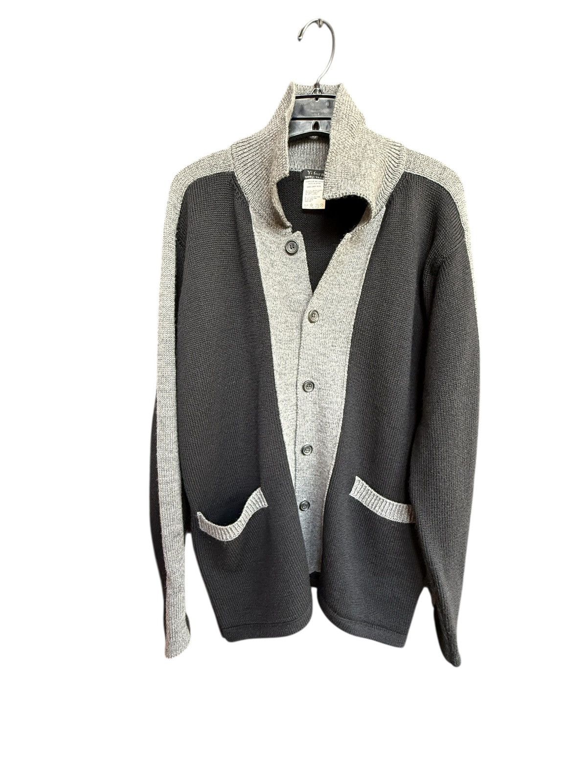 Yohji Yamamoto Vintage Y’s Yohji Yamamoto grey and black cardigan M Size US M / EU 48-50 / 2 - 1 Thumbnail