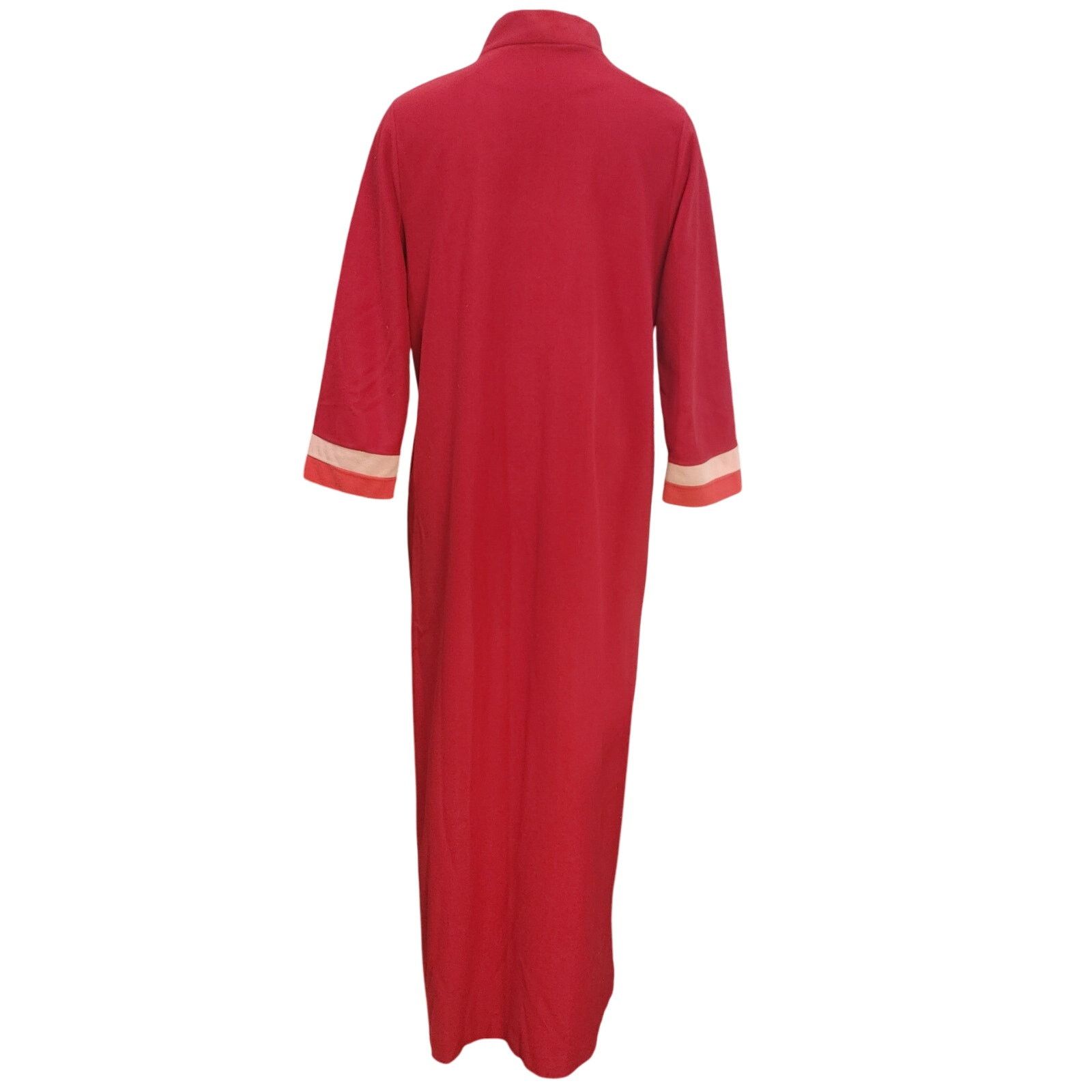 Other Vintage Vanity Fair Women's 16 RedTrim Long Sleeve Full Robe Size ONE SIZE - 2 Thumbnail