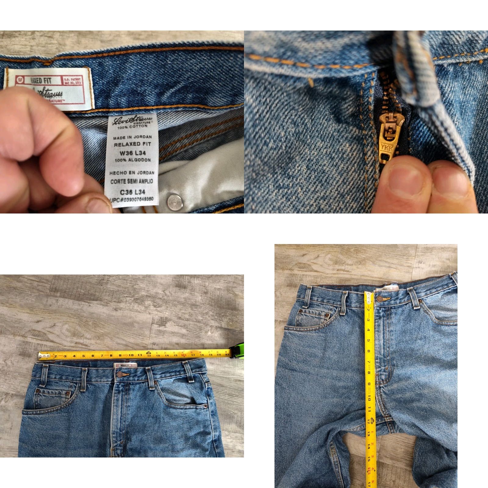 Levi's Levi's Signature Jeans Mens Relaxed Fit 36x34 Blue Denim Straight Pants Retro Hipster Size US 36 / EU 52 - 8 Thumbnail