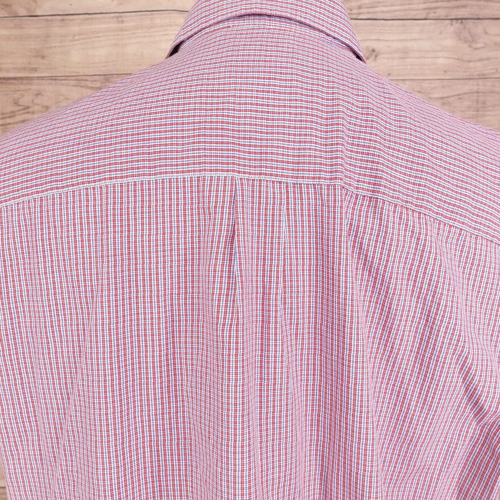 Van Heusen Van Heusen Shirt Mens XL Red Blue Checkered Classic Fit Short Sleeve Button Up Size US XL / EU 56 / 4 - 5 Thumbnail
