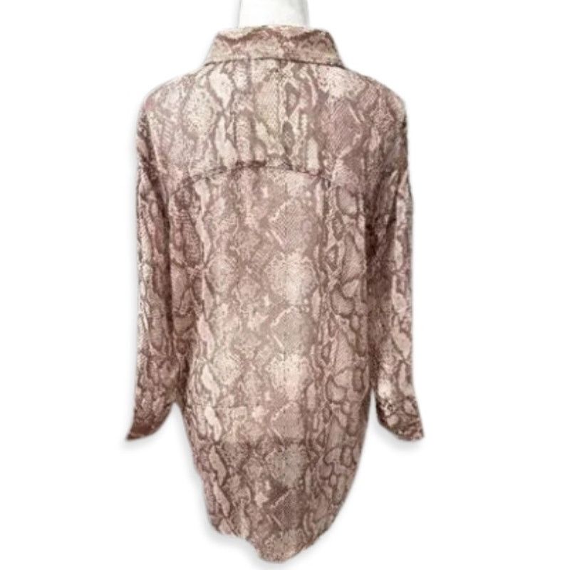 River Island River Island Collared Shirt Button-Up Snake High Low Small Size S / US 4 / IT 40 - 4 Thumbnail