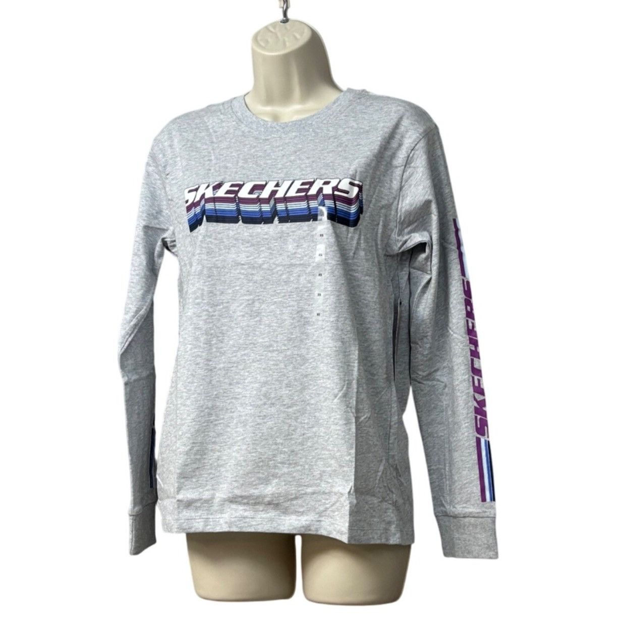 SKECHERS Skechers Women's GOlounge Stacked Long Sleeve Tee, Light Gra Size XS / US 0-2 / IT 36-38 - 2 Thumbnail