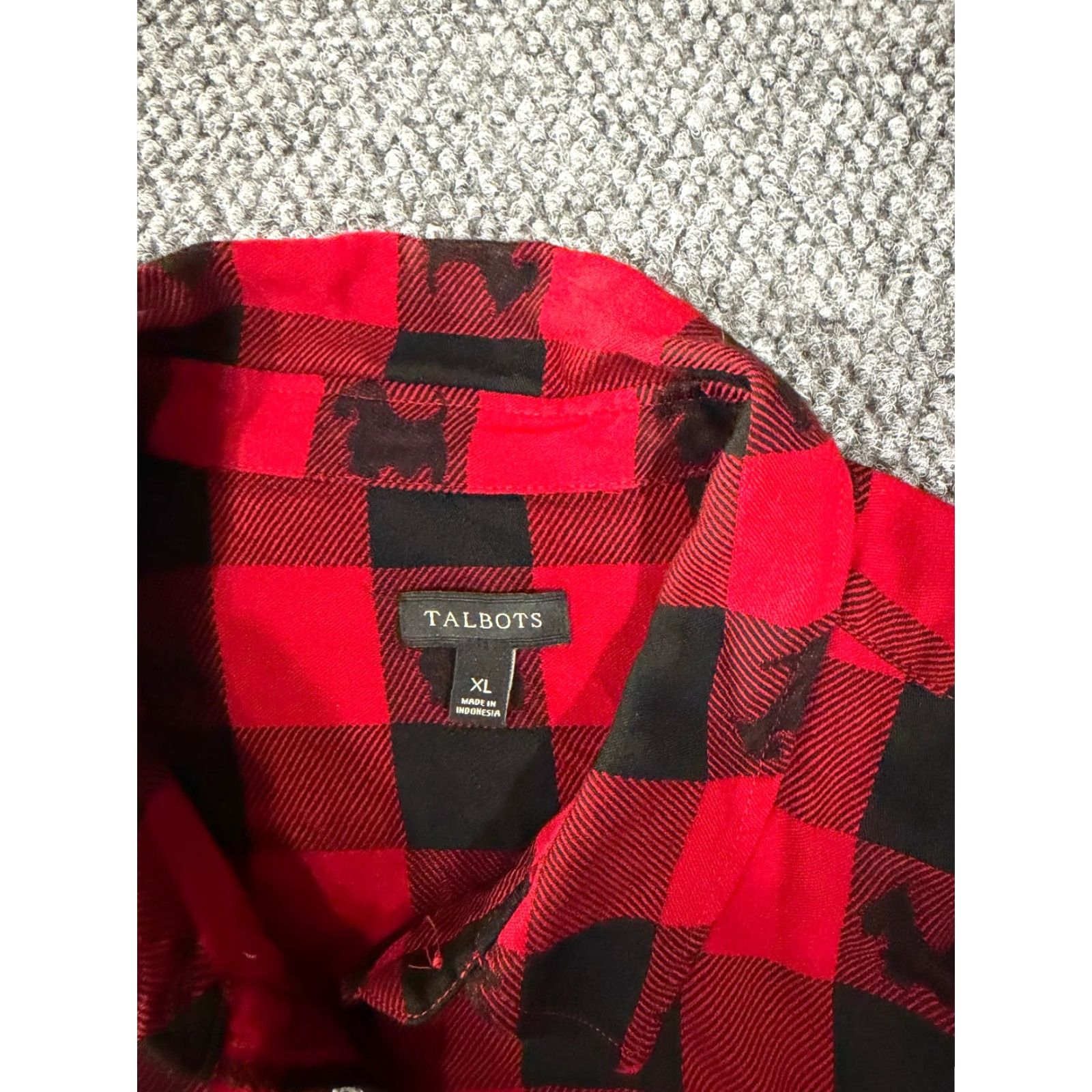 Talbots Talbots Shirt Womens XL red black plaid Scottie dog long sleeve Button-Up Casual Shirt Size XL / US 12-14 / IT 48-50 - 6 Thumbnail