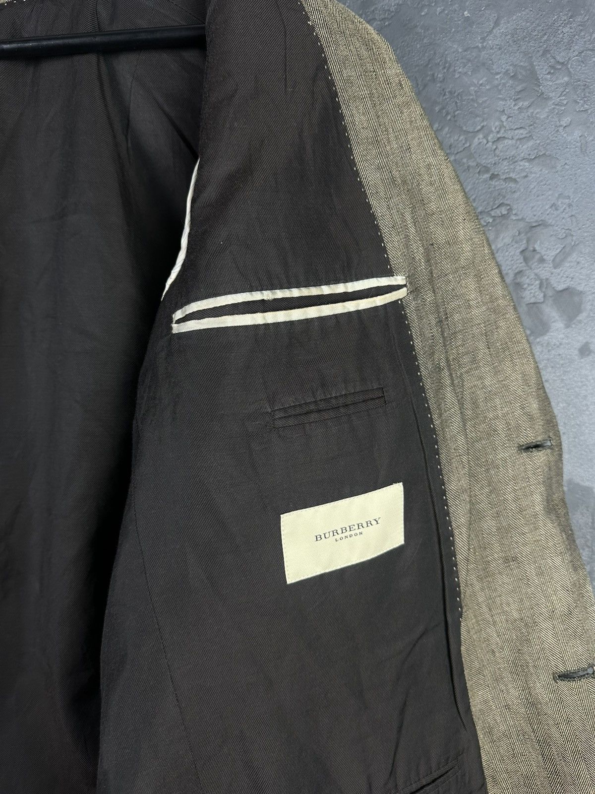 Burberry × Vintage Vintage Burberry London Men's Lino Blazer Jacket Two Button Size 48R - 11 Thumbnail