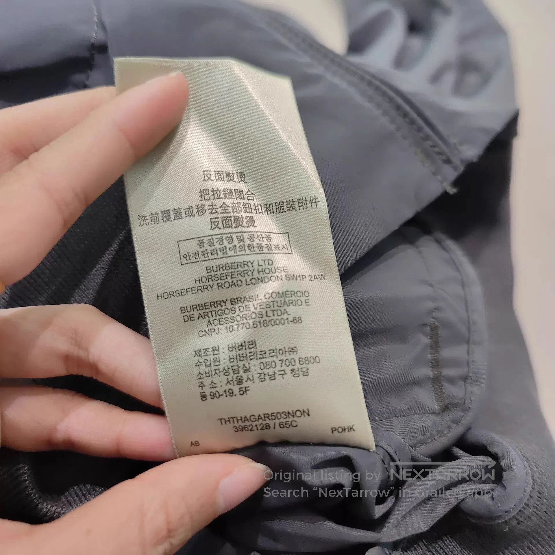 Burberry Gray Bomber Jacket with Zip Closure - Size M. Size US M / EU 48-50 / 2 - 4 Thumbnail