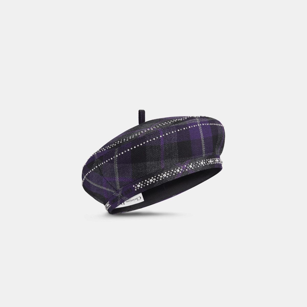 Dior o1bcso1str0226 Size:OS/Arty Check'n' Beret in Black/Purple Size ONE SIZE - 1 Thumbnail