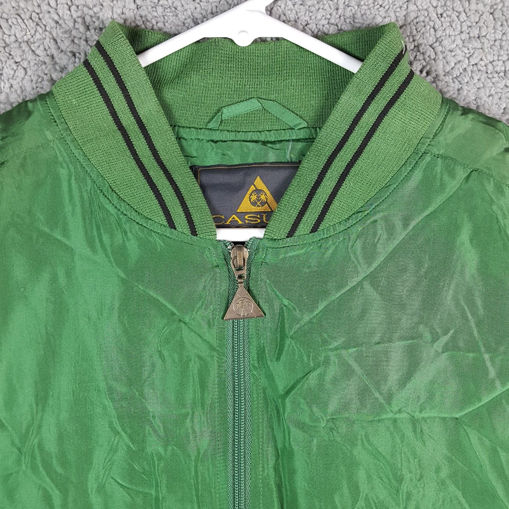 Etro VINTAGE Casual Isle 100% Silk Windbreaker Jacket Women's Size L Green Retro Zip Up 80s 90s Size L / US 10 / IT 46 - 2 Thumbnail