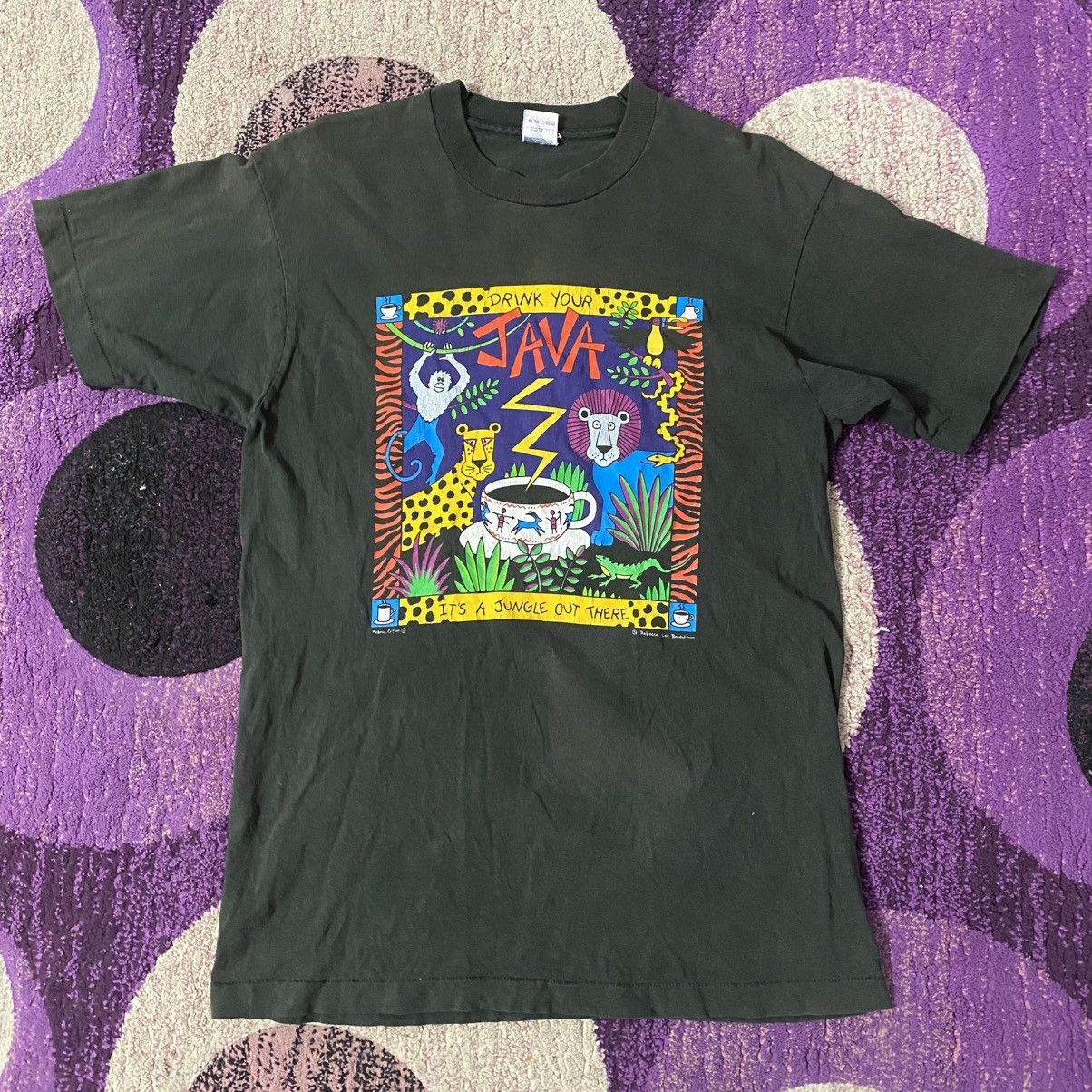 Fruit Of The Loom × Vintage Vintage 90’s Cookworks Drink Your Java Promo Art Tshirt Size US L / EU 52-54 / 3 - 1 Thumbnail