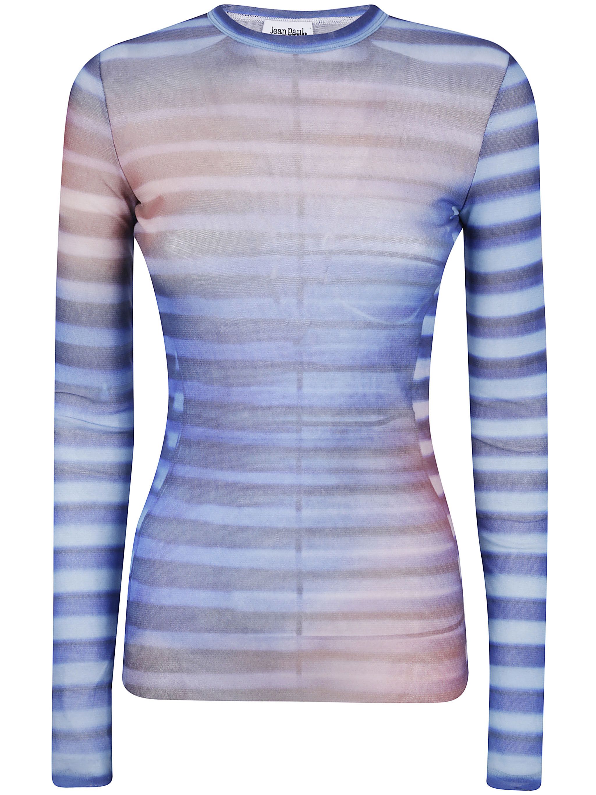 MESH LONG SLEEVES TOP PRINTED 