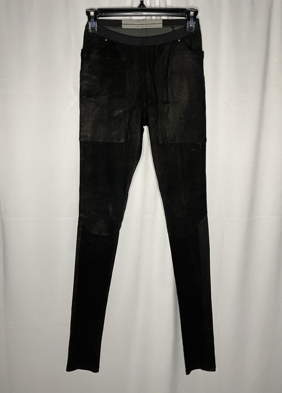 image of Rick Owens Goatskin Leather Pants in Black, Women's (Size 26)