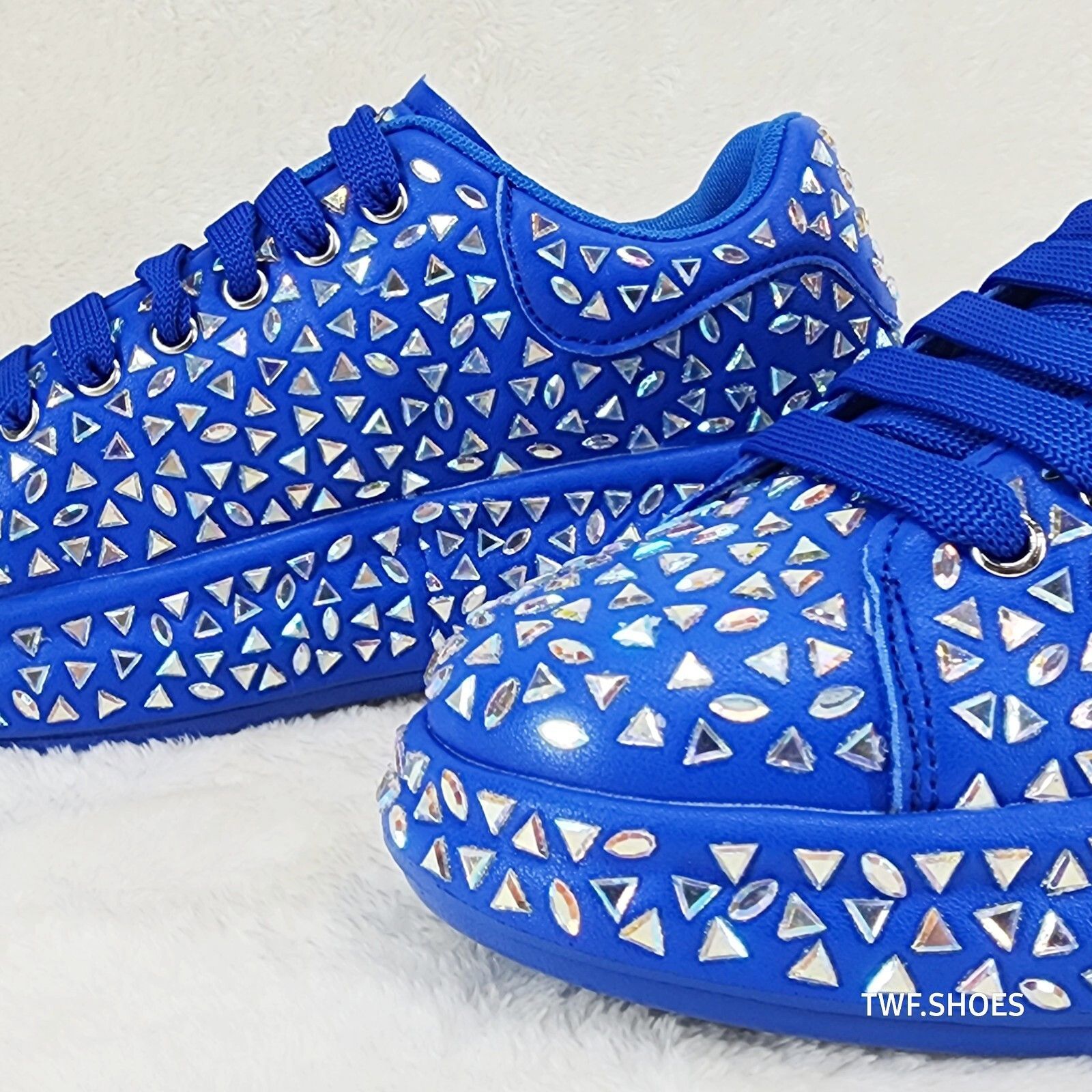 Other Geo Dazzle Cush Iridescent Stone Blue Platform Sneakers Tenn Size US 6 / IT 36 - 6 Thumbnail