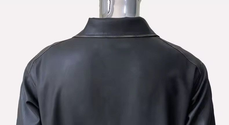 Leather Washed PU Leather Y2k Retro Style Zipper Jacket Size US L / EU 52-54 / 3 - 6 Thumbnail