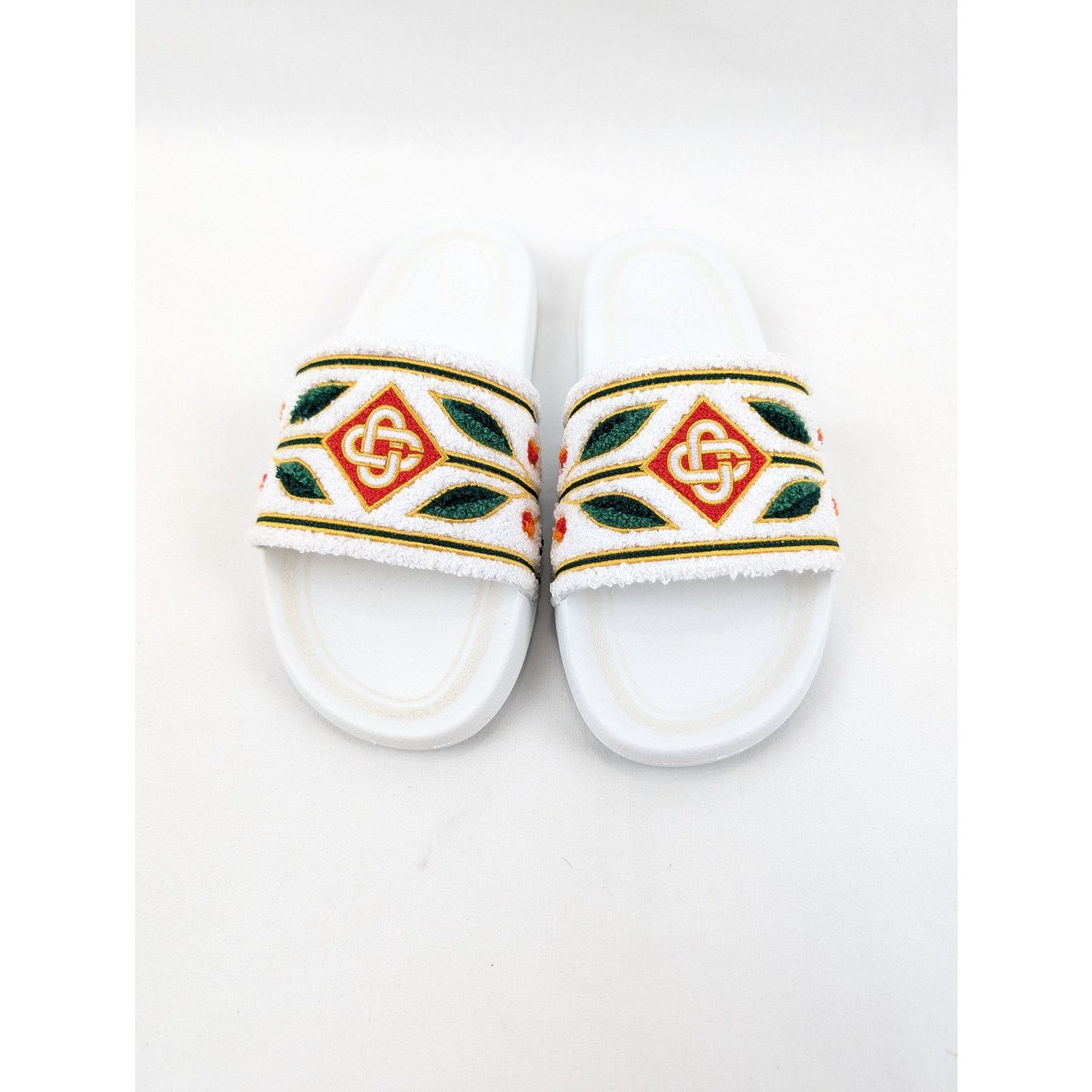 Casablanca o1rshd1 Embroidered Terry Slider Slipper in White Size US 6 / EU 39 - 14 Thumbnail
