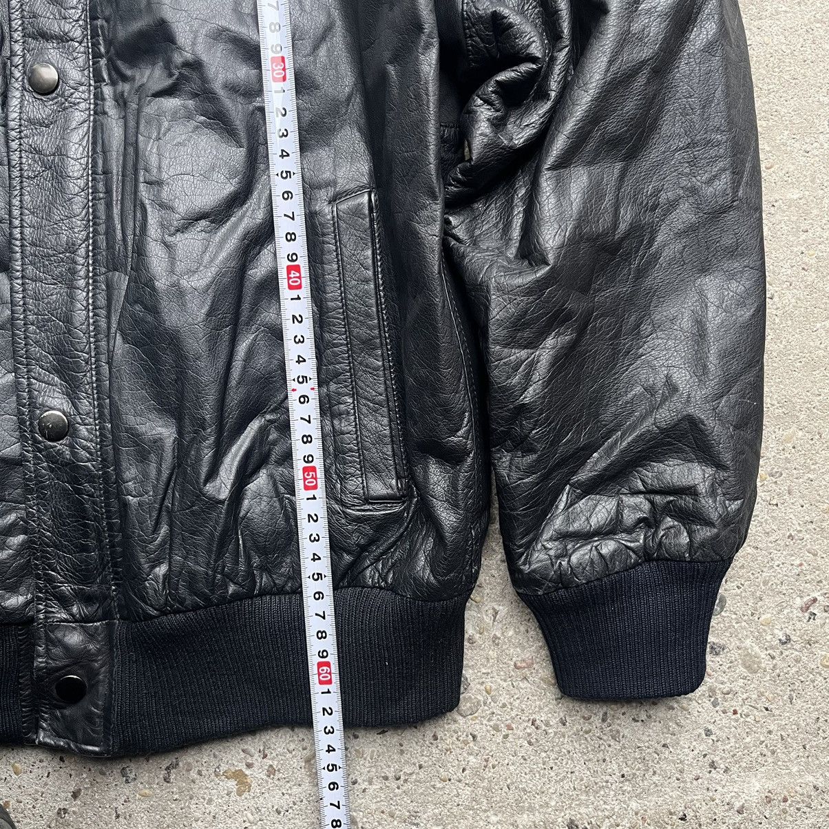 Opium black leather jacket zip vintage y2k bomber flight
