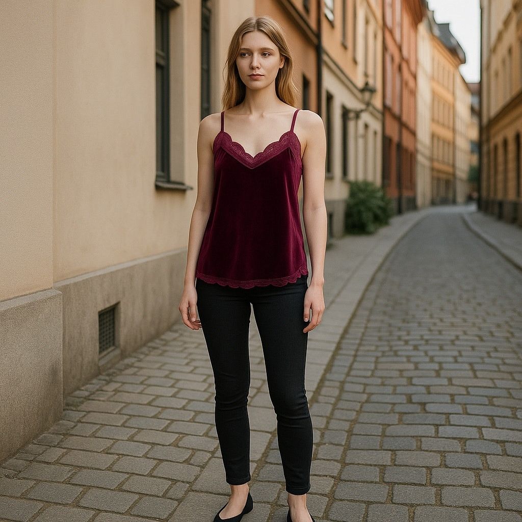 Anthropologie Anthropologie Velvet & Lace Camisole Size S / US 4 / IT 40 - 1 Thumbnail