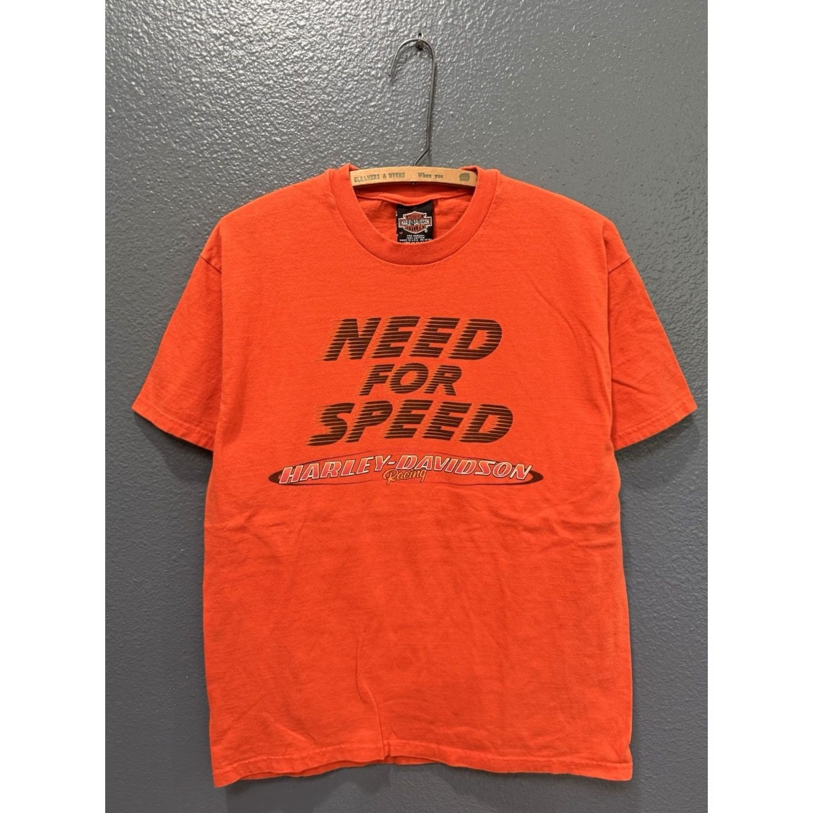 Harley Davidson VINTAGE Harley-Davidson T-Shirt Orange Biker Medium Mens 90s Racing 9/10 Shirt Size US M / EU 48-50 / 2 - 3 Thumbnail