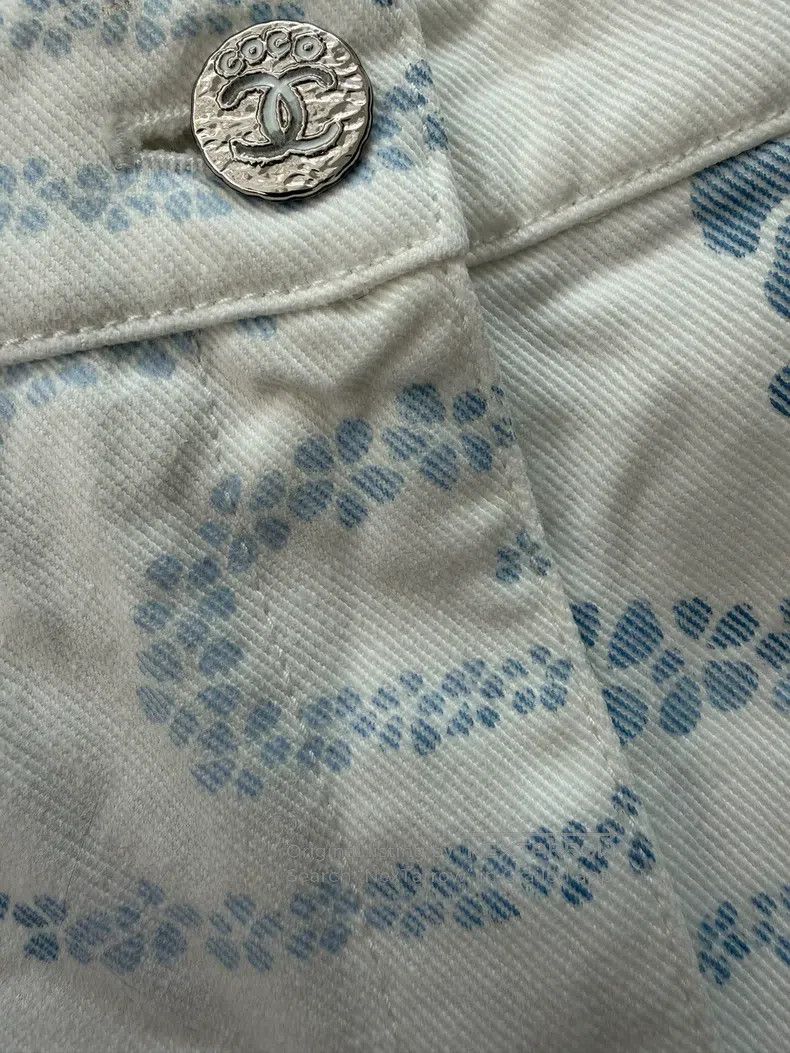 Chanel Chanel White printed jeans Size 24" / US 00 / IT 34 - 3 Thumbnail