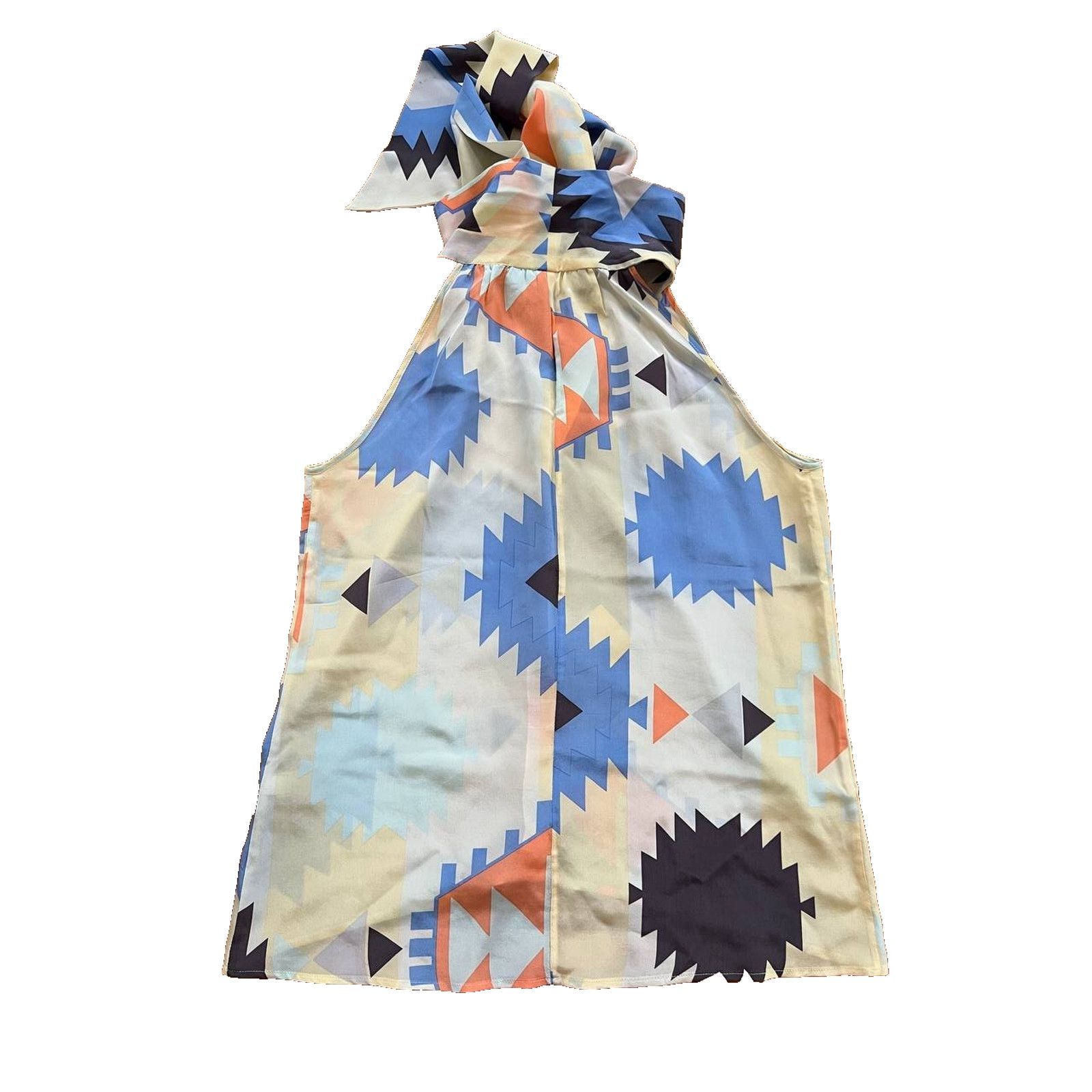 Hunter Hunter Dixon Yellow USA made Blouse‎ Tie Neckline M A001846 Size M / US 6-8 / IT 42-44 - 8 Thumbnail