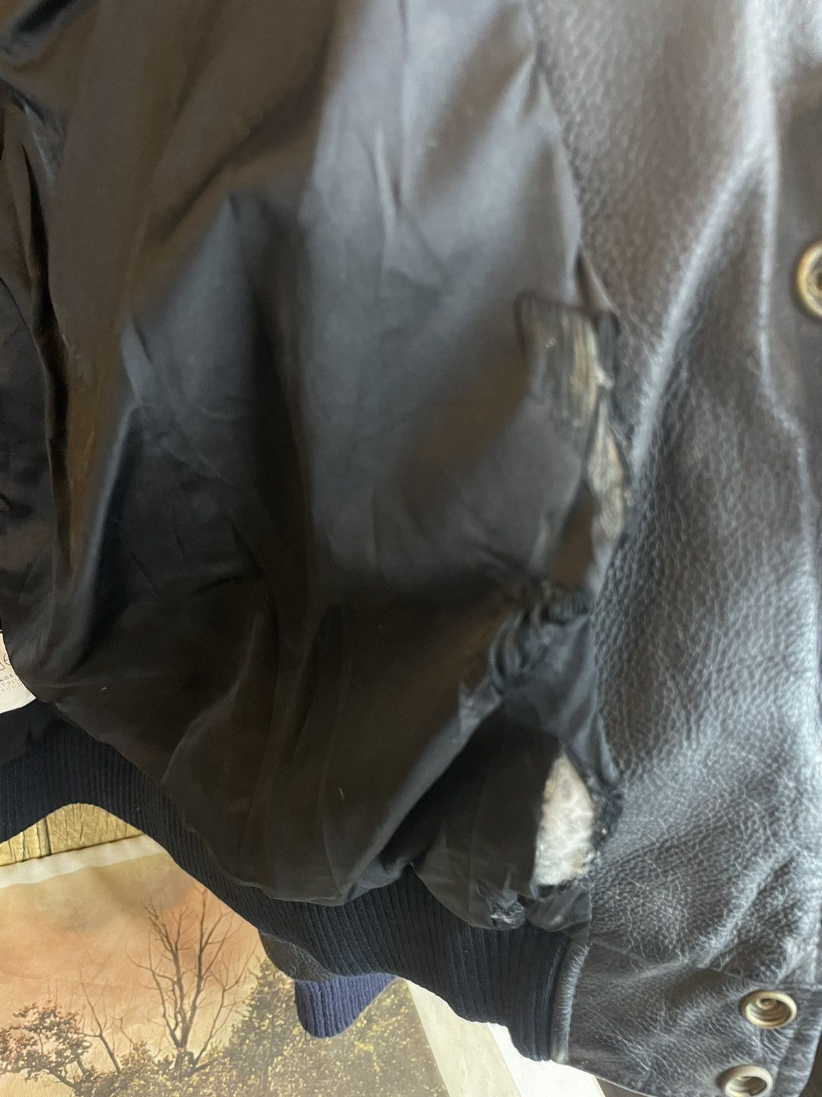 Japanese Brand Vintage forest guard leather varsity Jacket ziper ups Size US L / EU 52-54 / 3 - 10 Thumbnail