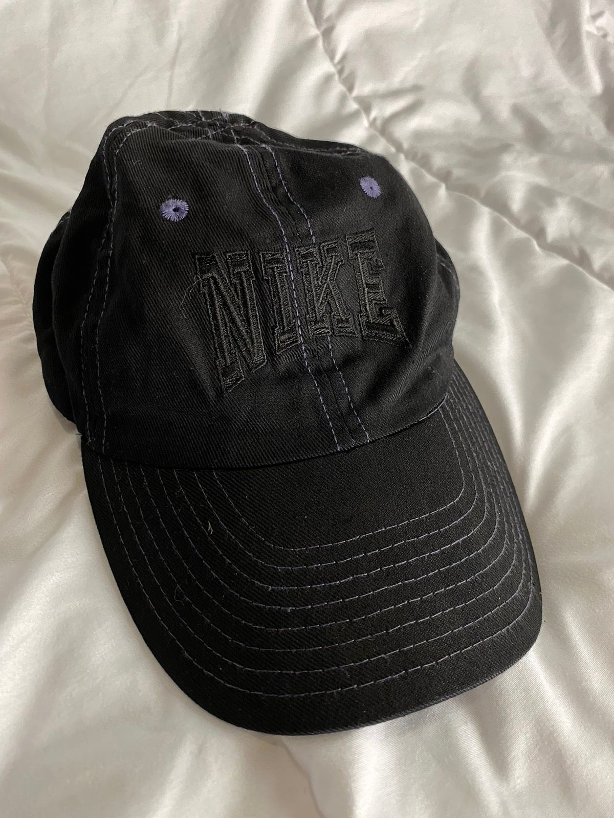 Pre-owned Nike X Vintage Nike Cap Swoosh 90's Embroidered Logo Young Onesize In Black