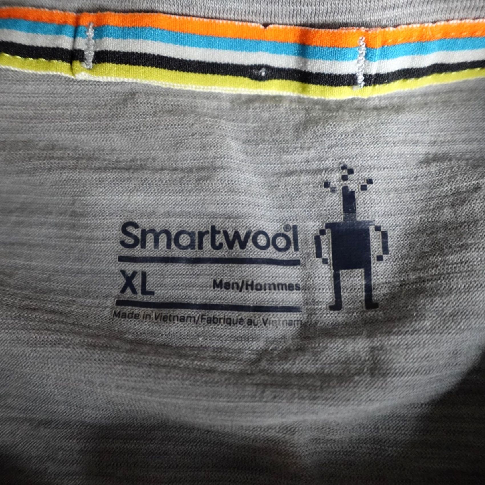 Smartwool SmartWool Mens Sweater XL Gray Raglan Merino Wool Blend Knit Pullover Long Sleeve Striped Logo Zip? Not applicable Size US XL / EU 56 / 4 - 7 Thumbnail