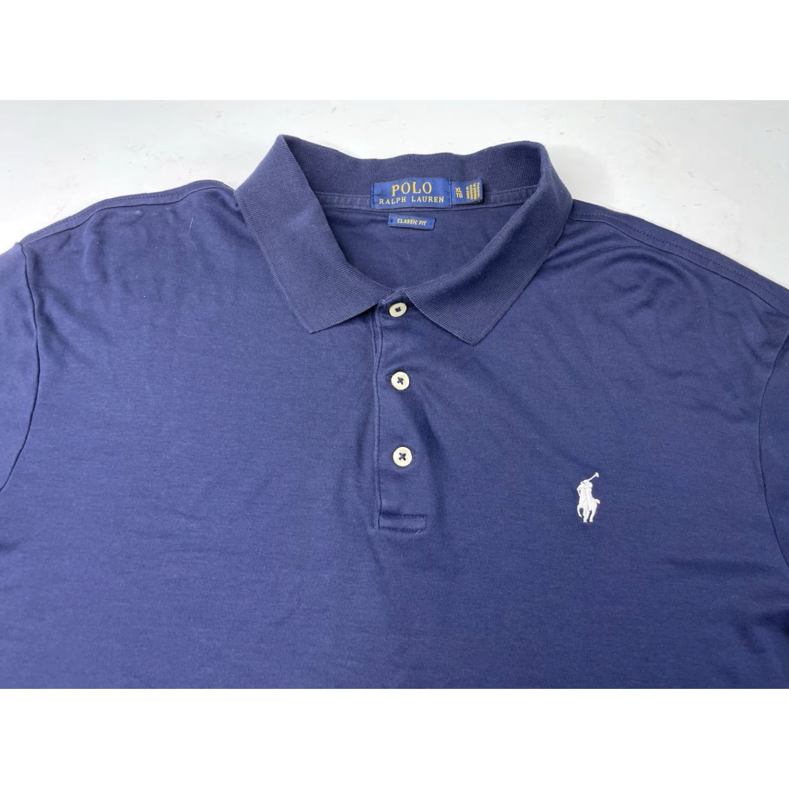 Polo Ralph Lauren Polo Ralph Lauren Polo Shirt Mens XL Classic Fit Blue Navy Soft Touch Knit Logo Size US XL / EU 56 / 4 - 2 Thumbnail