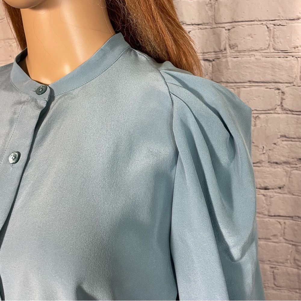 Joie NWT New $278 Joie Eldridge Blue Silk Blouse Size M Size M / US 6-8 / IT 42-44 - 3 Thumbnail