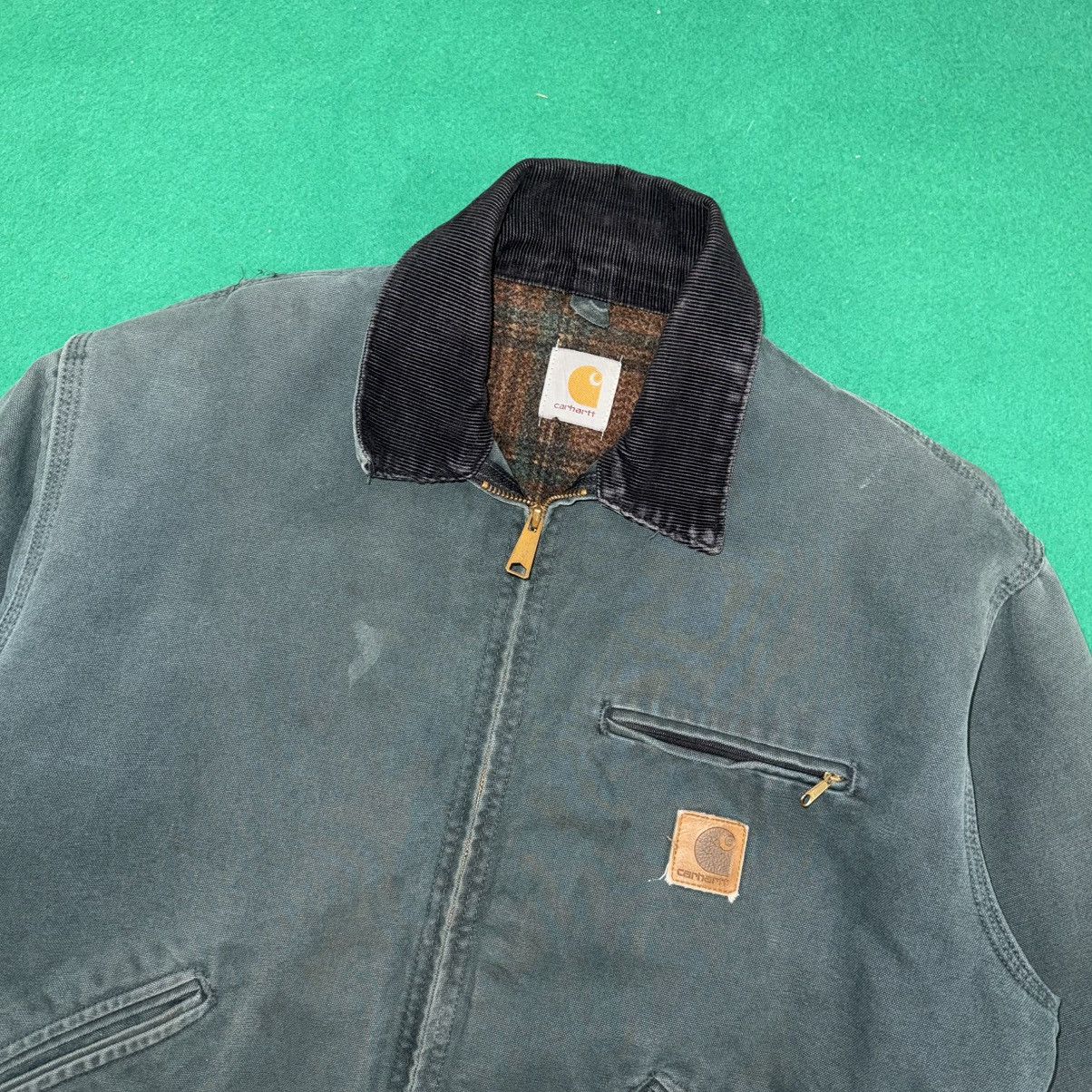 Carhartt RARE VTG 90s Hunter Green Carhartt Detroit Jacket J43 HTG Size US L / EU 52-54 / 3 - 3 Thumbnail