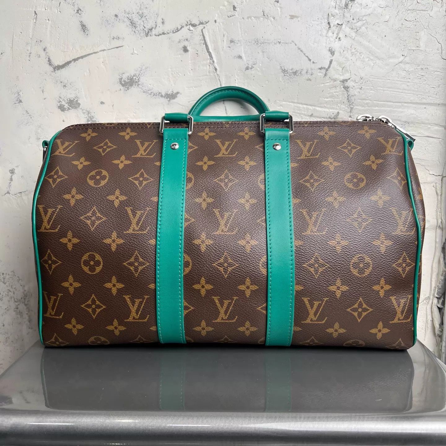 Louis Vuitton LV Monogram Green Trim Keepall 35 Crossbody Bag Size ONE SIZE - 2 Thumbnail