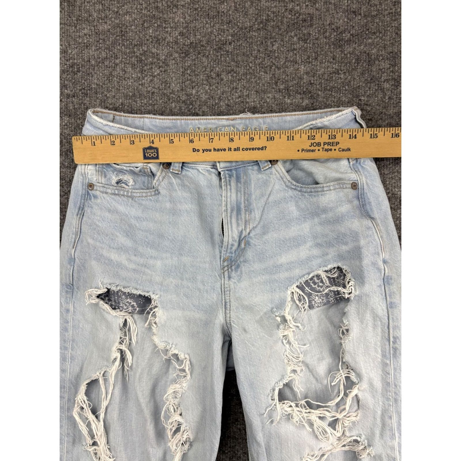 Vintage American Eagle Jeans Womens 6 Blue Mom Distressed Ripped High Rise Denim Jeans Size 28" / US 6 / IT 42 - 3 Thumbnail