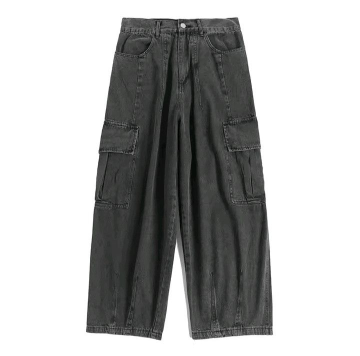 Jean × Vintage Korean Baggy Black Cargo Pants Size US 29 - 4 Thumbnail