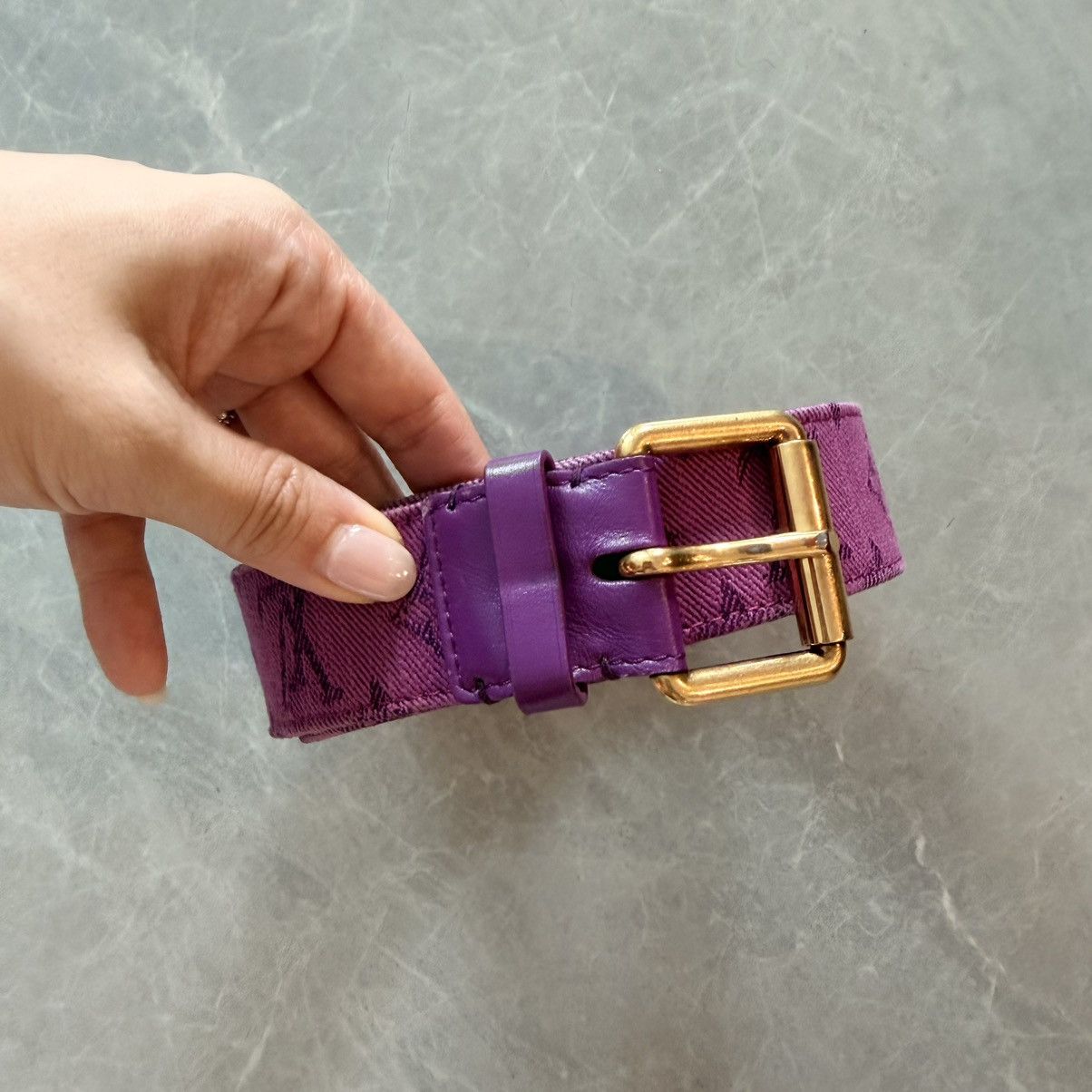 Louis Vuitton 2019 monogram denim 95cm belt purple Size ONE SIZE - 1 Thumbnail