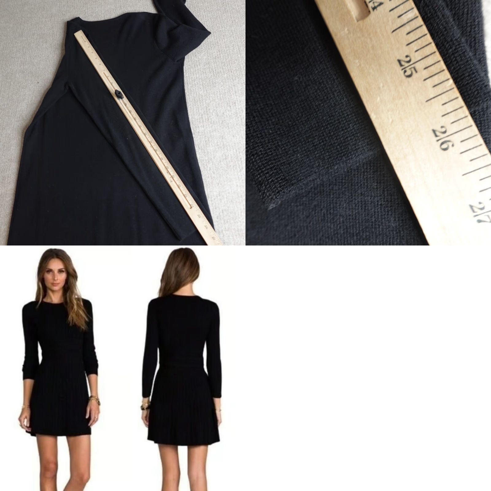 Theory Theory Dress Large Black Solid Wool Blend Sweater Long Sleeve Womens Crew Neck Casual Business Knee Length 01/202? (adjusted for clarity) Size L / US 10 / IT 46 - 8 Thumbnail