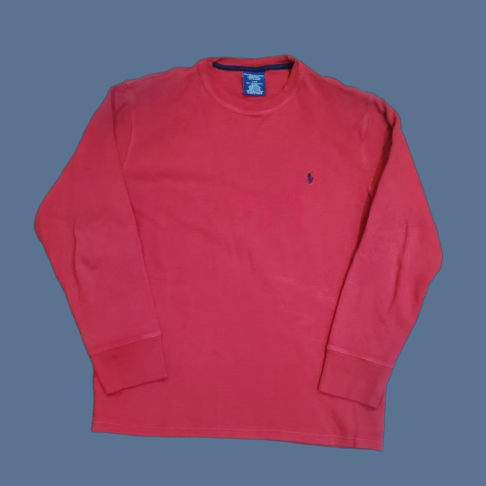 Polo Ralph Lauren Polo Ralph Lauren Shirt Mens Large Red Sleepwear Thermal Waffle Knit Crew Neck Long Sleeve Pajama Top Size US L / EU 52-54 / 3 - 1 Thumbnail