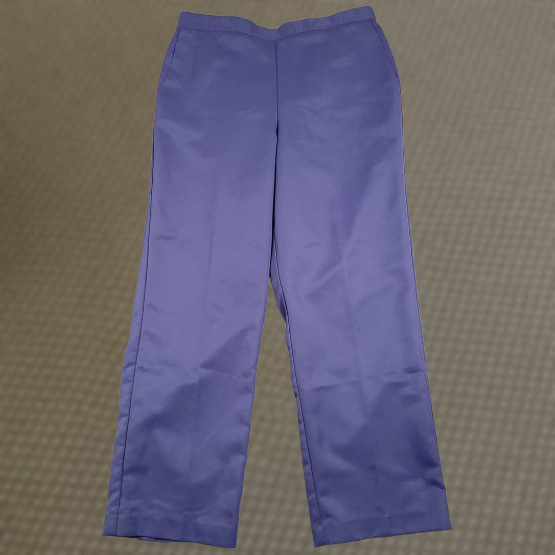 Vintage Alfred Dunner Pants Womens 12 Straight Leg Pull On Trousers Pockets Classic Blue Style Dress Pants Straight Leg Easy Care Size 34" / US 12 / IT 48 - 1 Thumbnail