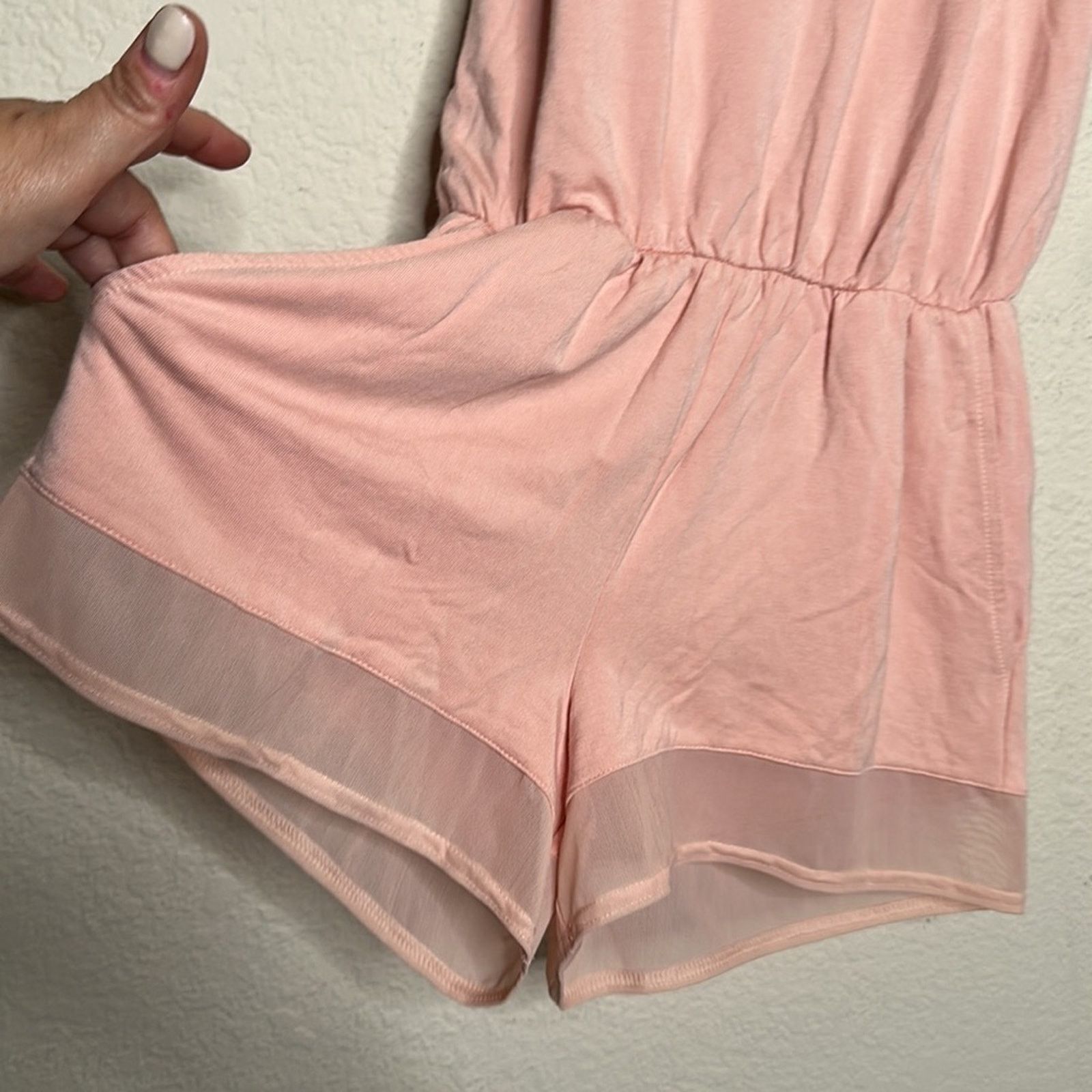 Alo Yoga Revolve Alo Yoga Tranquility Romper in Shell (Peach) Size L Size 31" - 9 Thumbnail